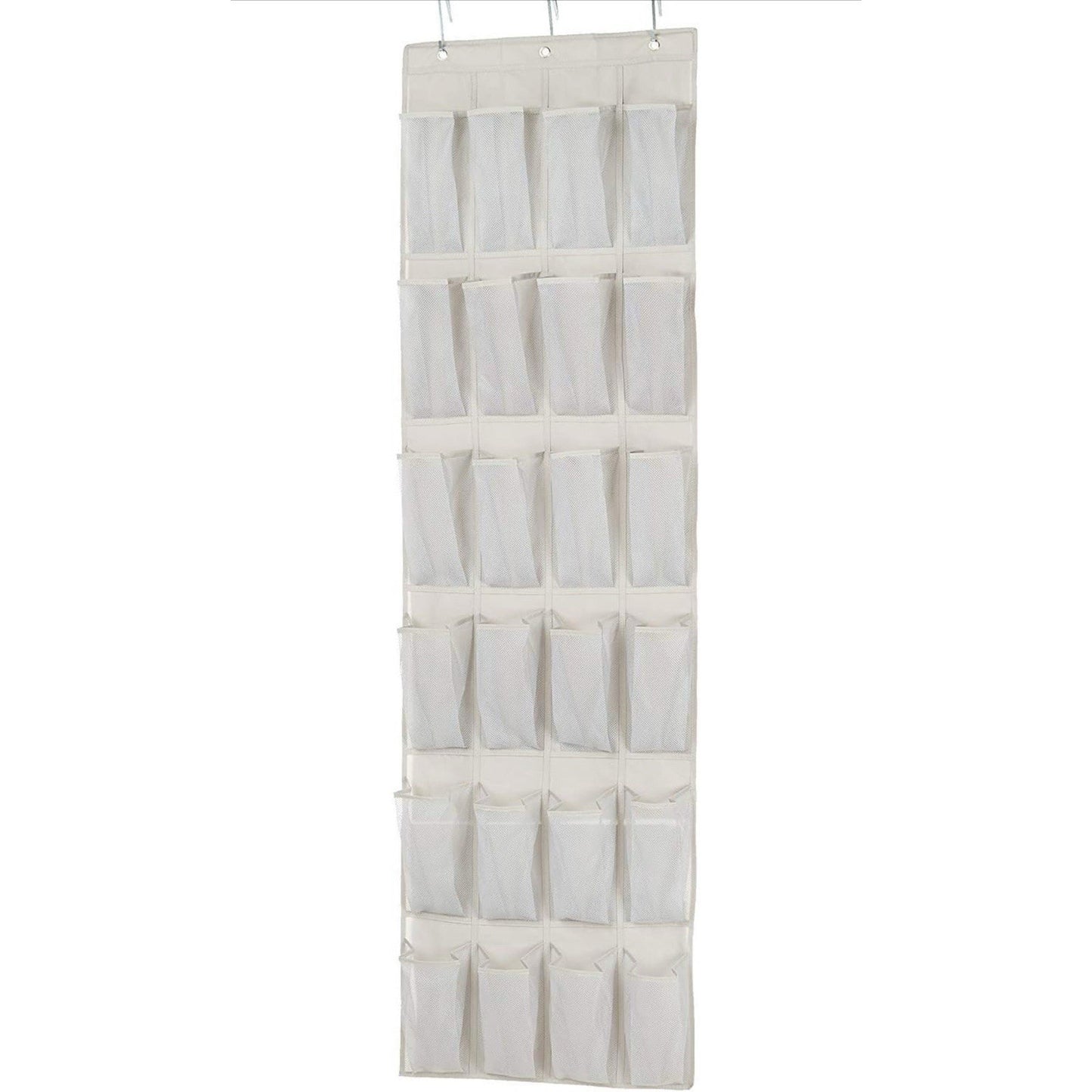 Amazon Basics 24 Medium Pocket Over-the-Door Hanging Shoe Light Grey