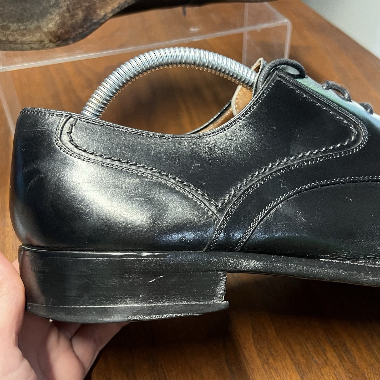 Magnanni 10XW Split Apron Toe Leather Dress Shoe 10077 Black Designer Extra Wide