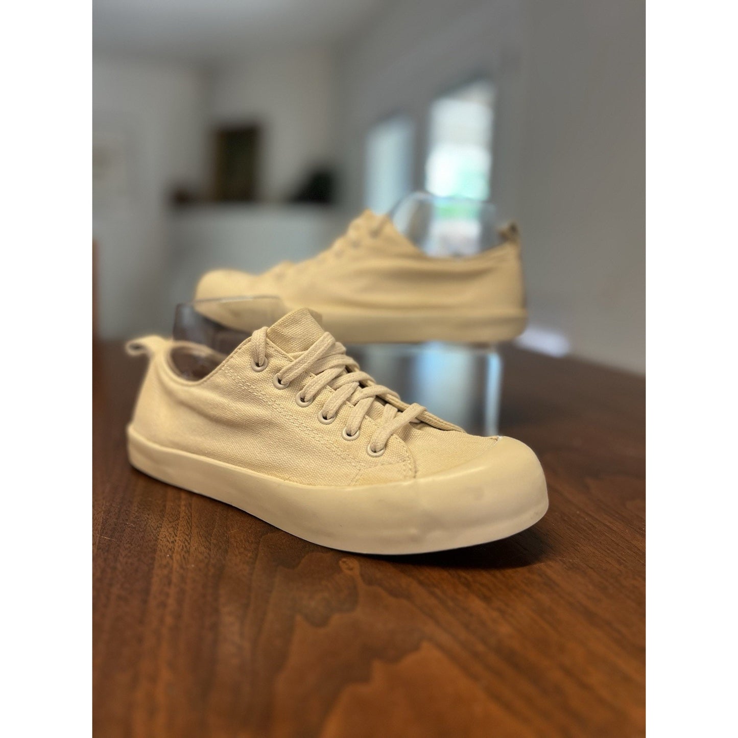 COS Lace-Up Canvas Plimsolls Sneakers Crème Color Women’s Size 8