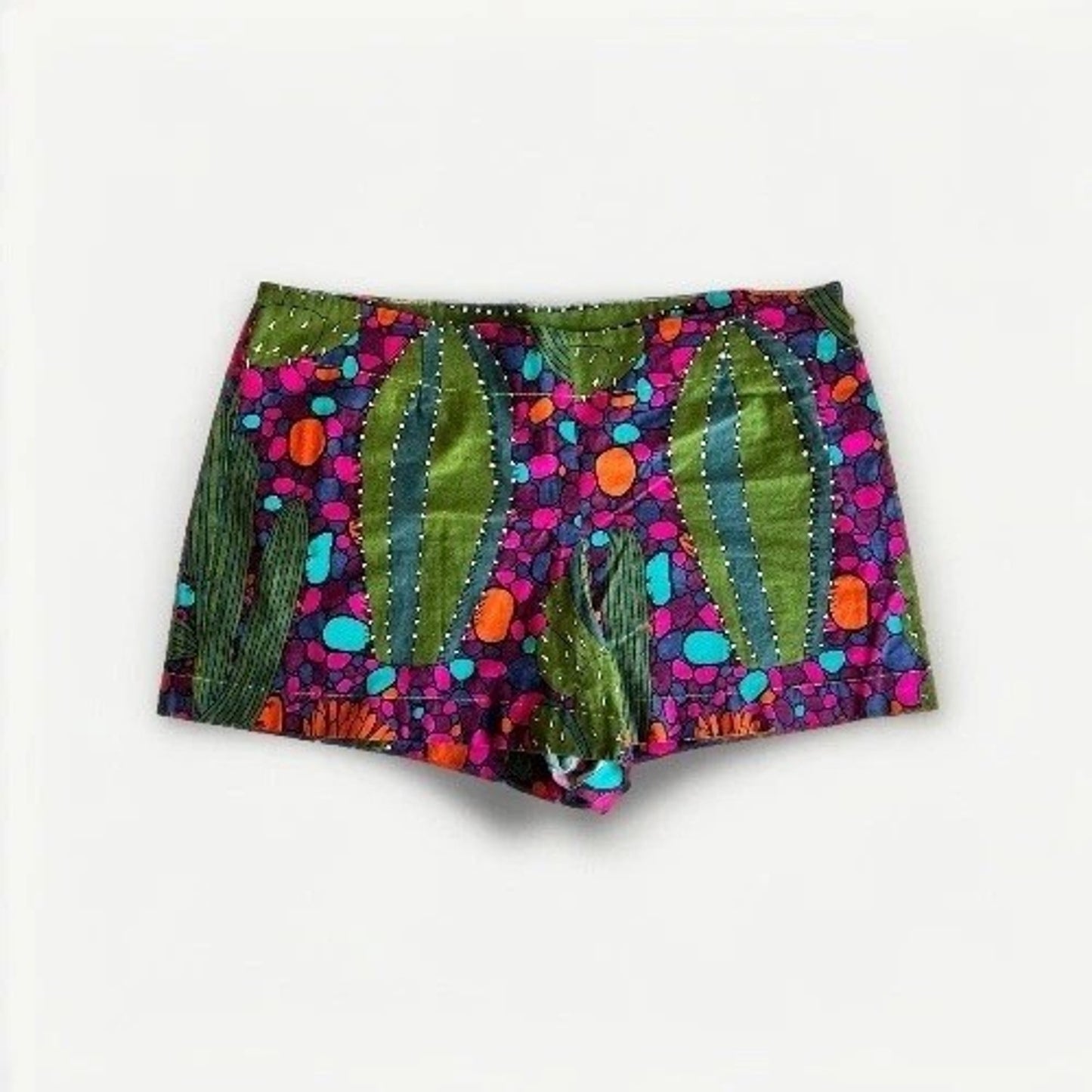 NWOT Cousin Earl 100% (M) Shorts Anthropologie Desert Cactus Southwest Festival
