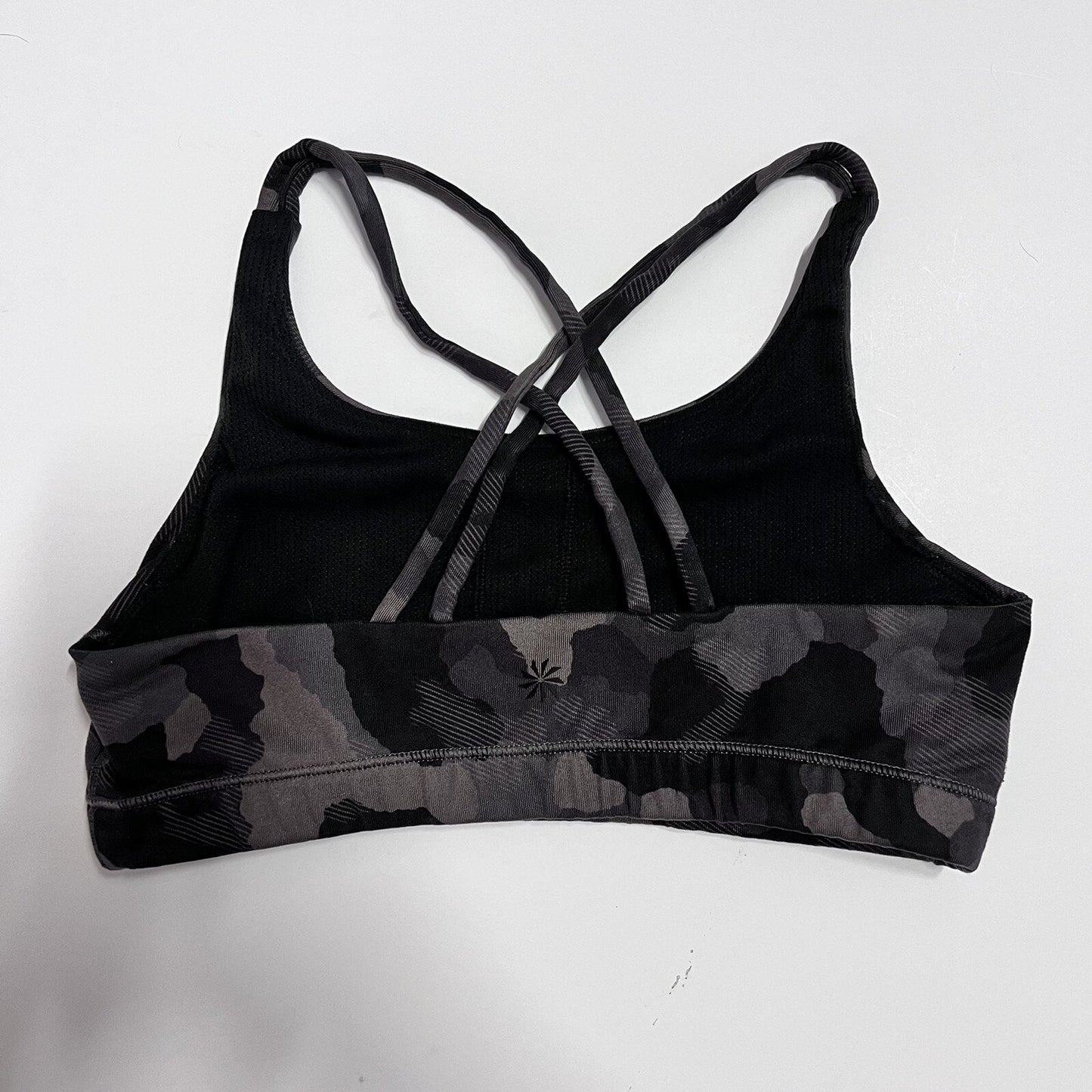 Athleta Girl Size 12/L Sports Bra Strappy Full Coverage Criss Cross Back Black