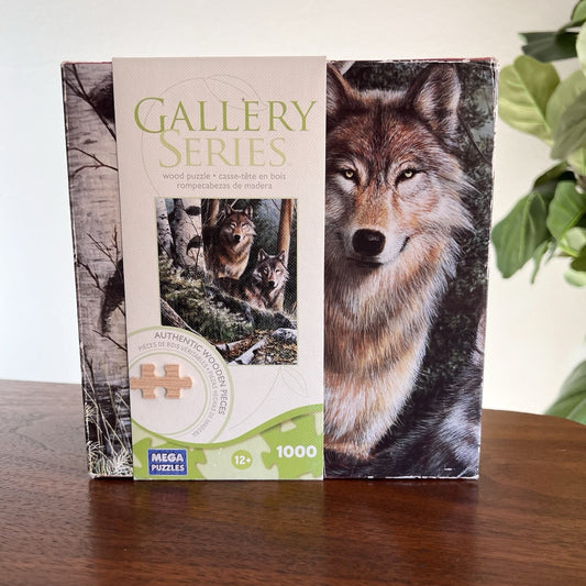 NEW Wolves “Watchful Eyes” 1000 Piece Wooden Jigsaw Puzzle Gallery Series