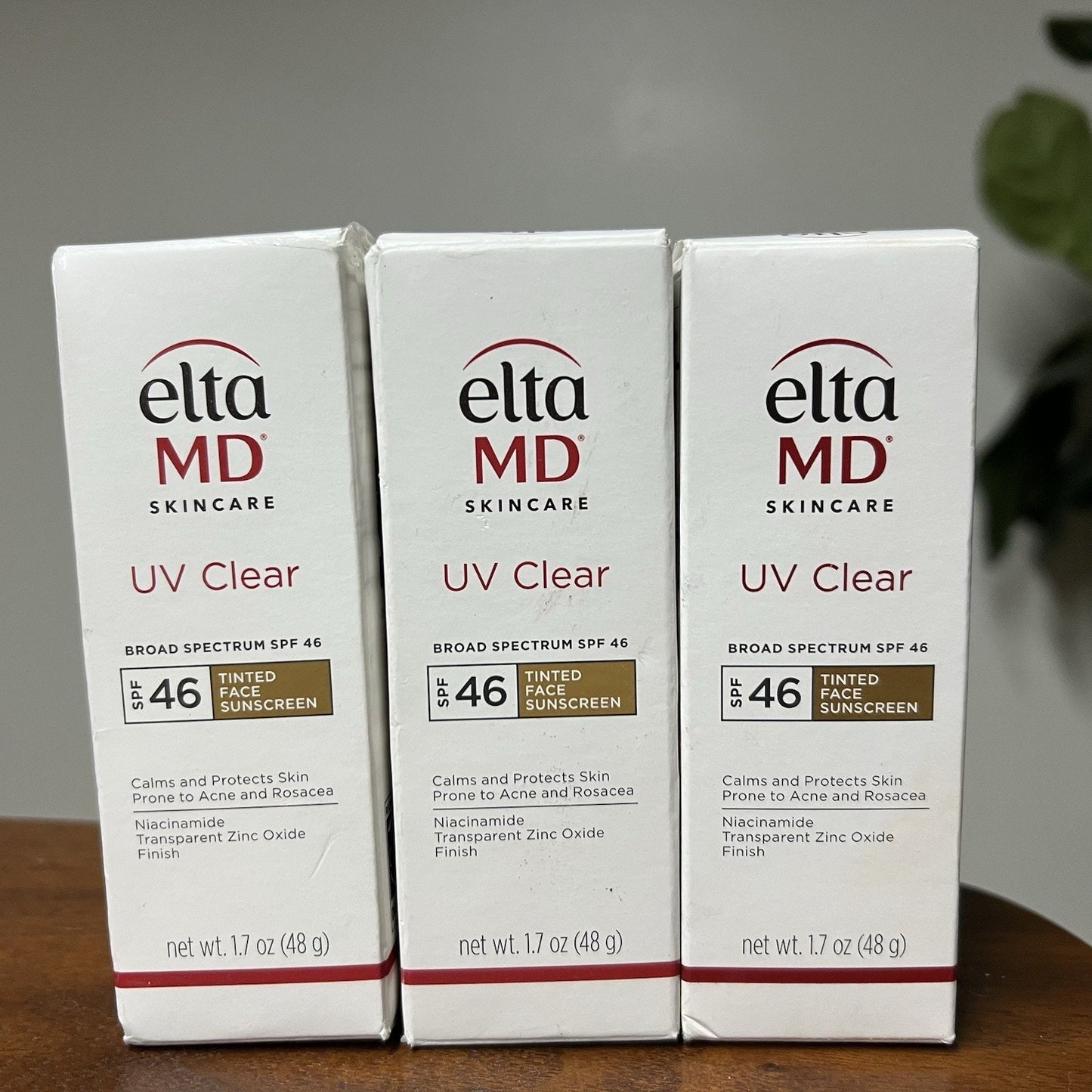 3 Pack EltaMD UV Clear Tinted Face Sunscreen SPF 46 Oil- Free Zinc Oxide