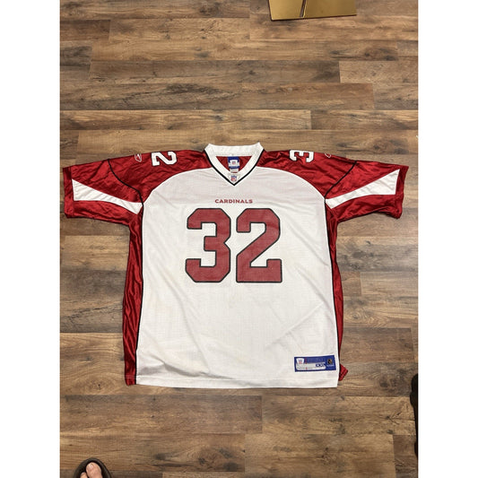 Vintage Reebok Arizona Cardinals Edgerrin James 32 Jersey White NFL Mens 2XL
