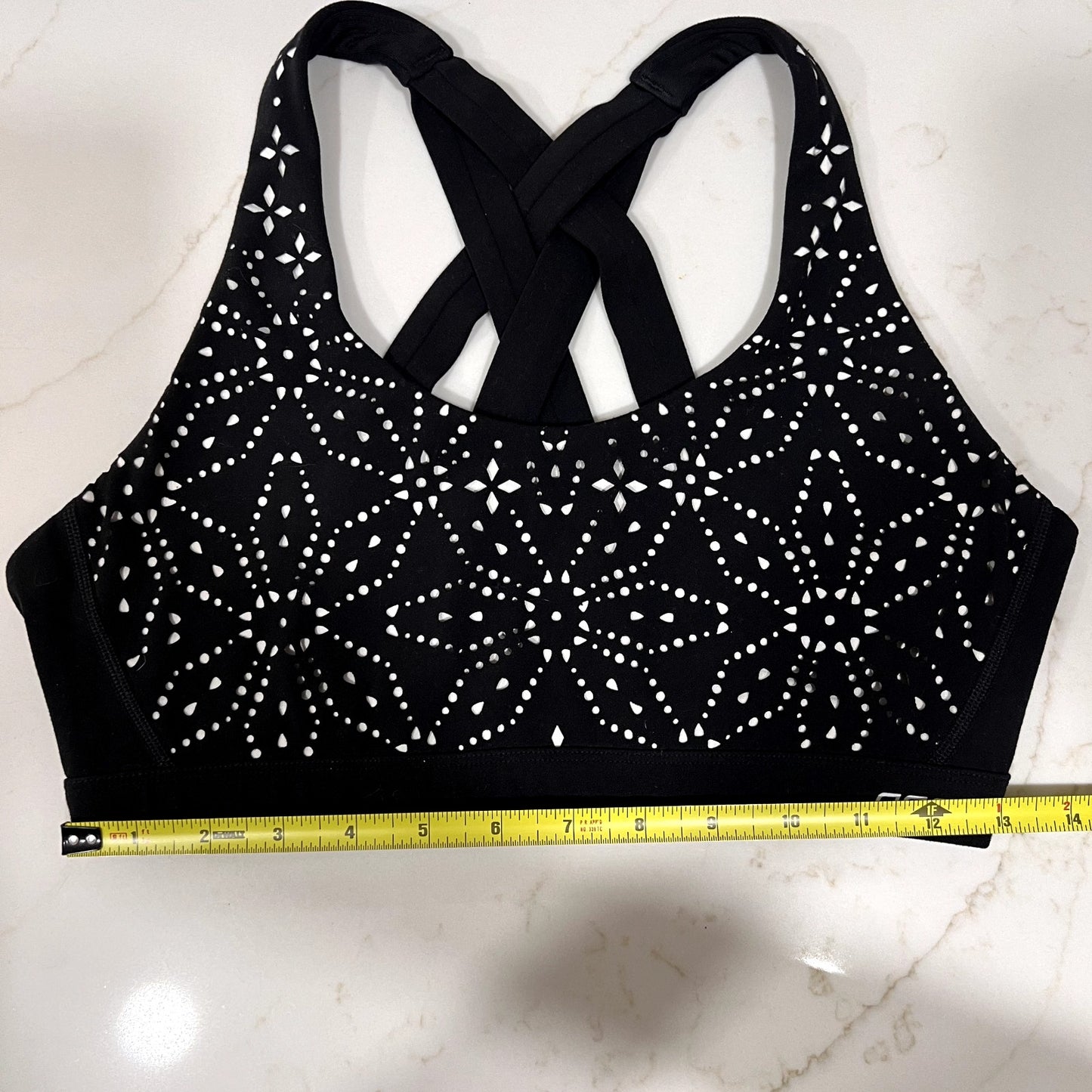 Lorna Jane Majestic Power Sports Bra Laser Cut Detail XXS Clasp Back w/ Padding