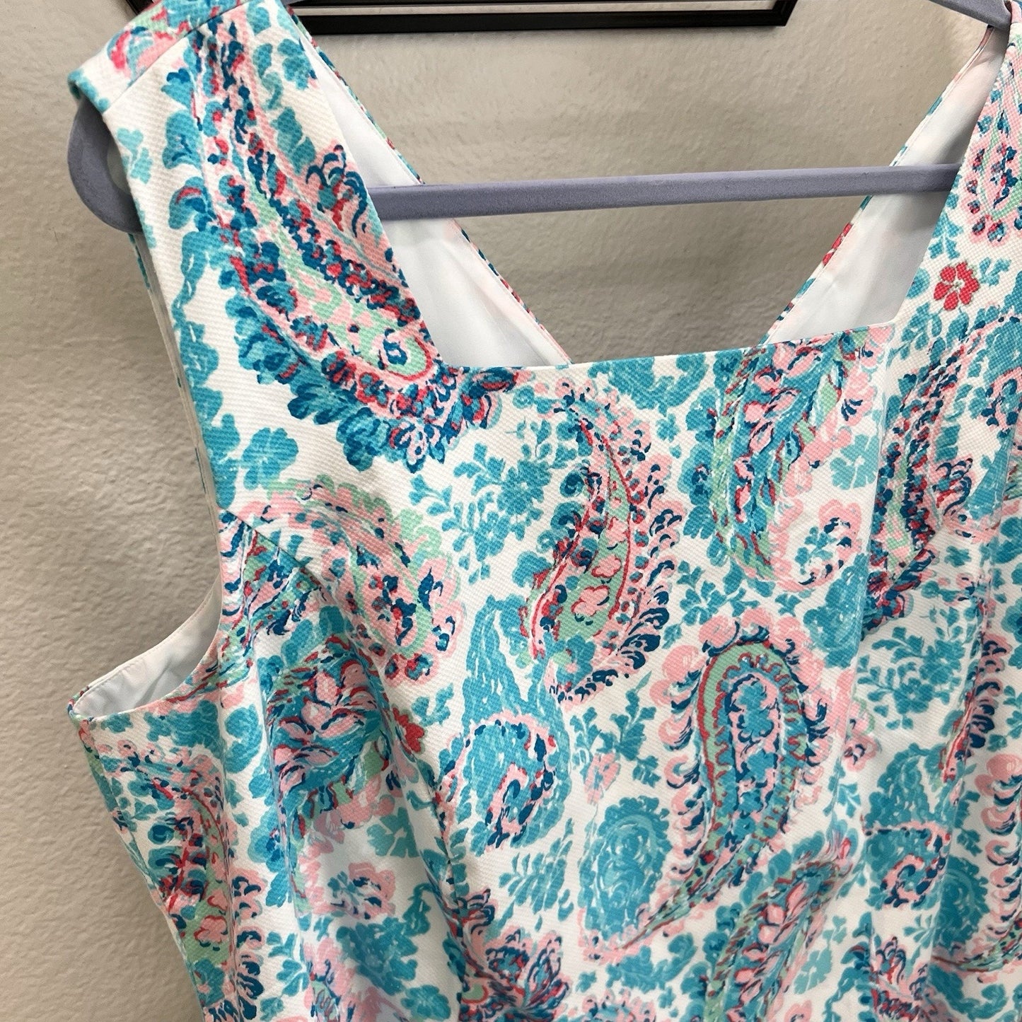 NWT Talbots 18W Fresco Paisley Dress Sleeveless Summer Preppy Coastal Hamptons