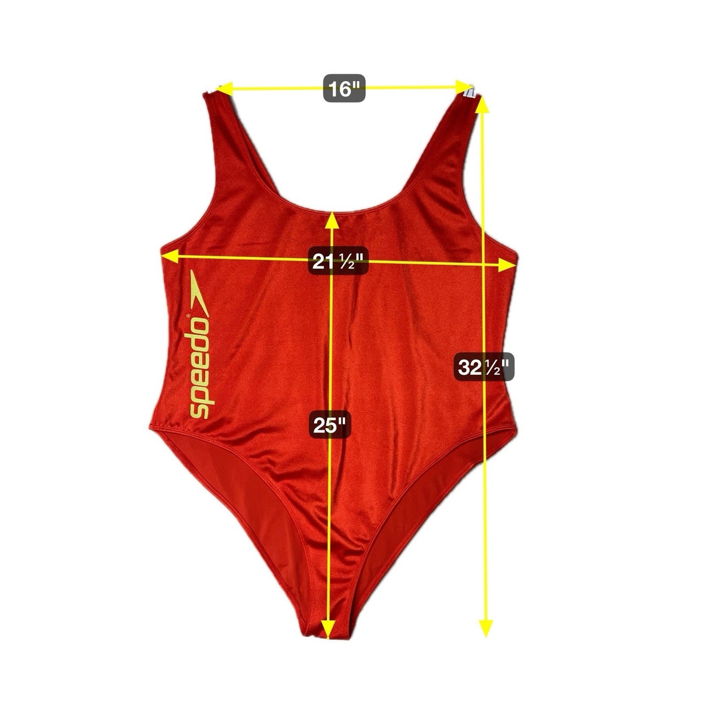 SPEEDO Forever 21 Plus 3x Swimsuit One Piece Bathing Suit Red Baywatch High Cut
