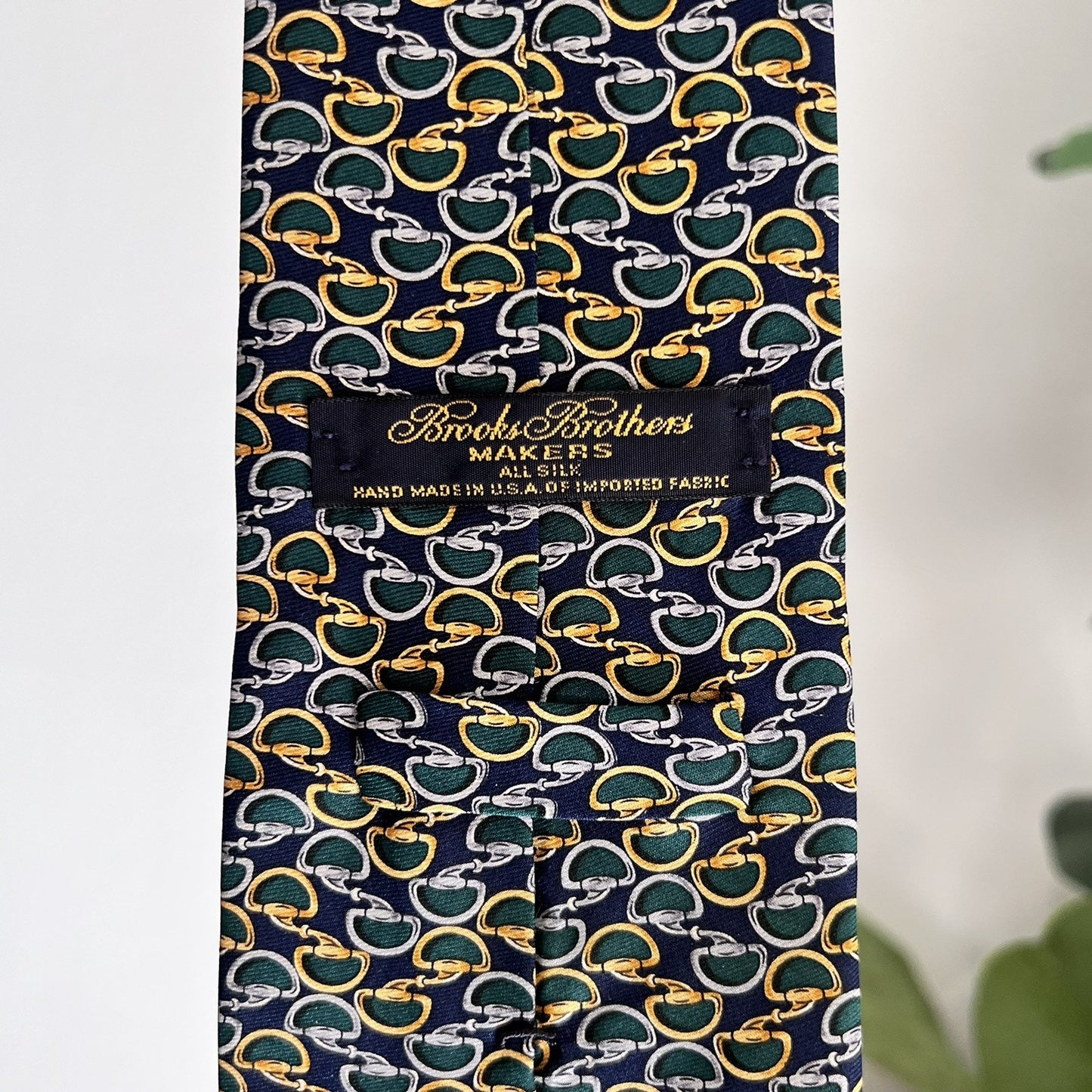 Brooks Brothers Makers Silk Equestrian Horse Snaffle Bit Designer Necktie Tie