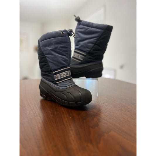 Vintage SOREL Blue Nylon Pac Snow Boots Winter Waterproof Women’s Size 1 US