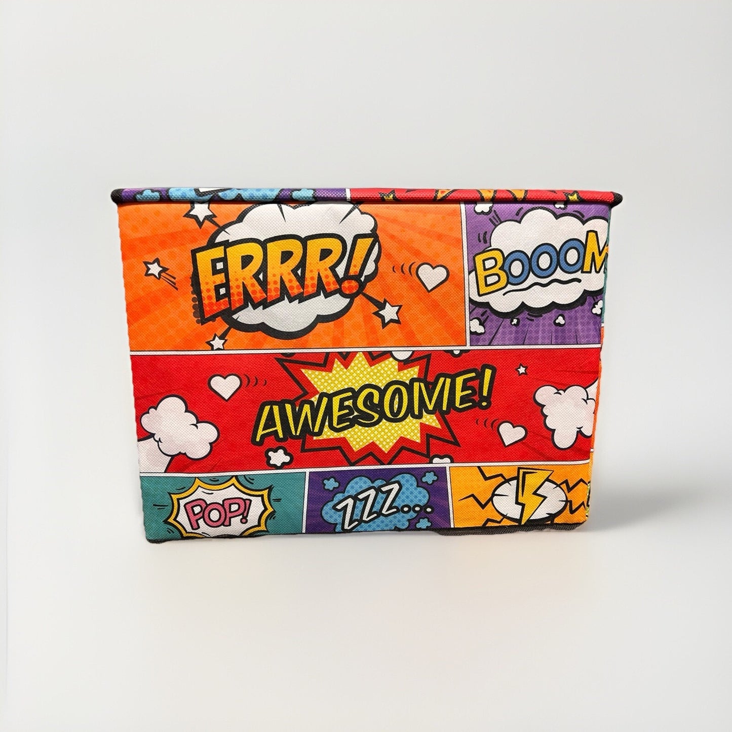 Comic Book Storage Box 4-Pack Vintage Pattern Cotton/Linen Material Collapsible