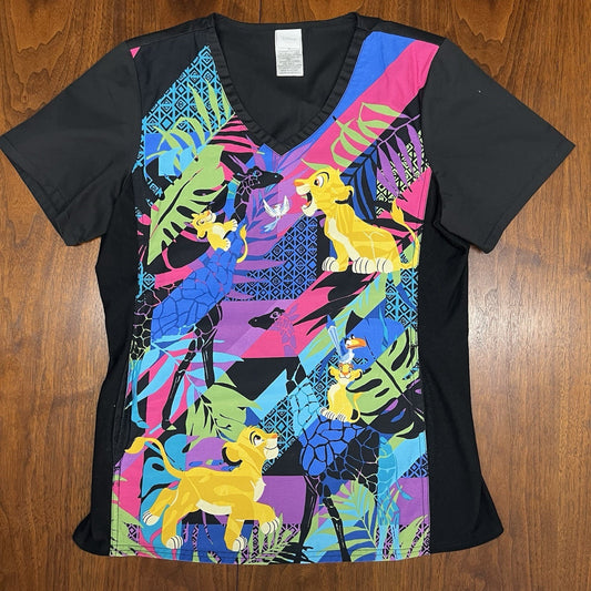 Disney Lion King Tooniforms Cherokee Scrubs (S) Womens TF670 Simba Pockets