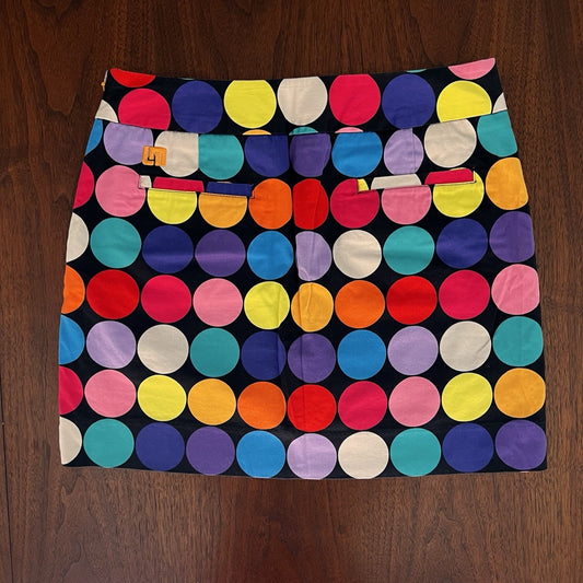 Loudmouth Golf Skort BIG BALLS Sz 8 Women Polka Dot Colorful Funky Pockets