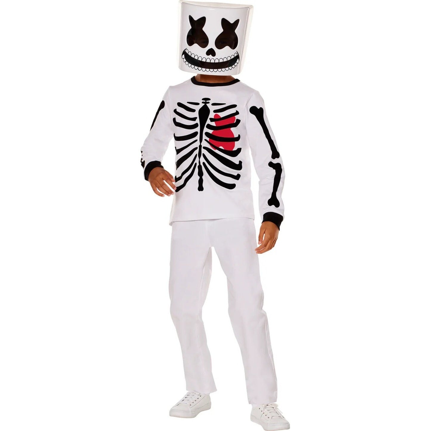 NWT Official Marshmello DJ Mello Helmet Skeleton Full Kids XL 14-16 Costume