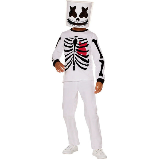 NWT Official Marshmello DJ Mello Helmet Skeleton Full Kids XL 14-16 Costume