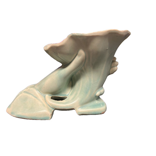 McCoy Pottery Cornicopia and Hand Bud Vase Mint Green