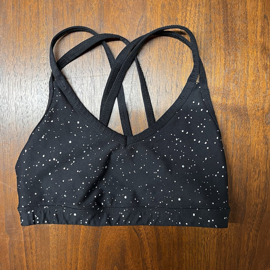 Beyond Yoga XS Black Strappy Sports Bra Womens Athletic Gym Cross Back V Neck