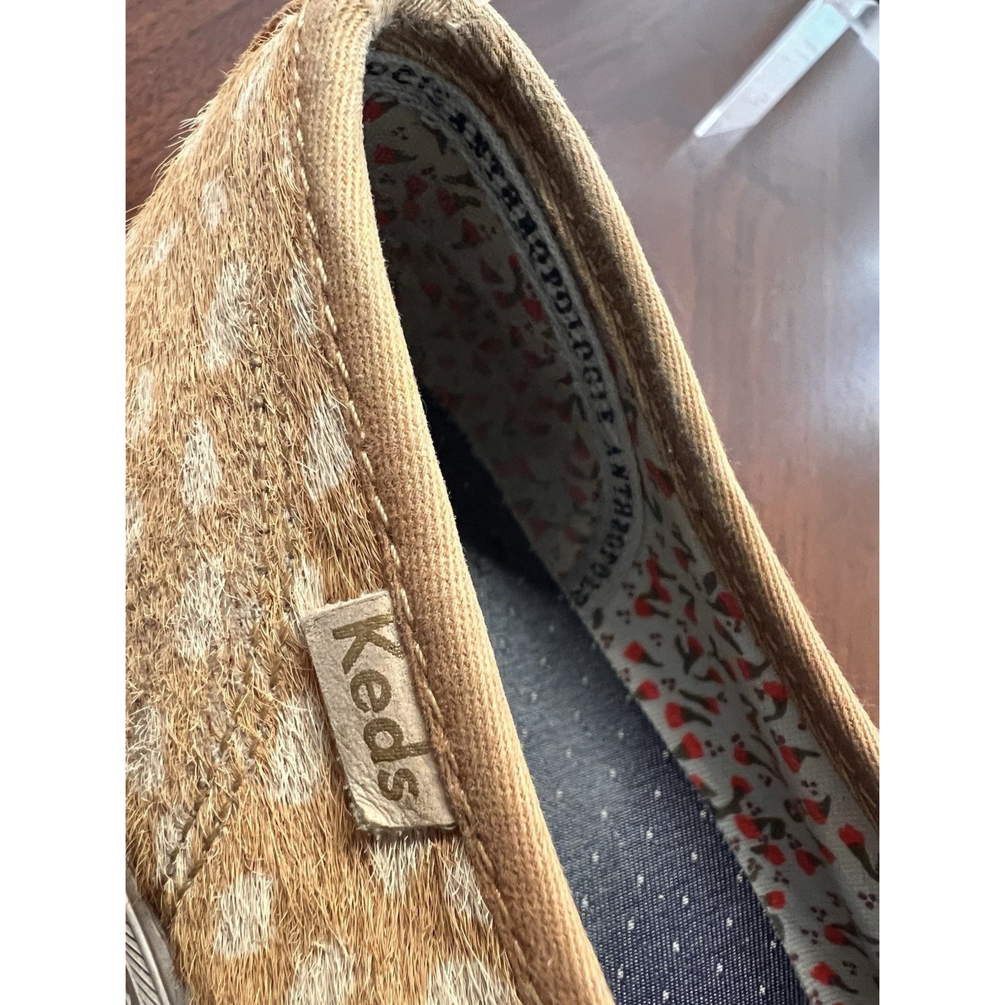 Keds Anthropologie Platform Leopard Print Calf Hair Slip-On Sneakers Women's 9