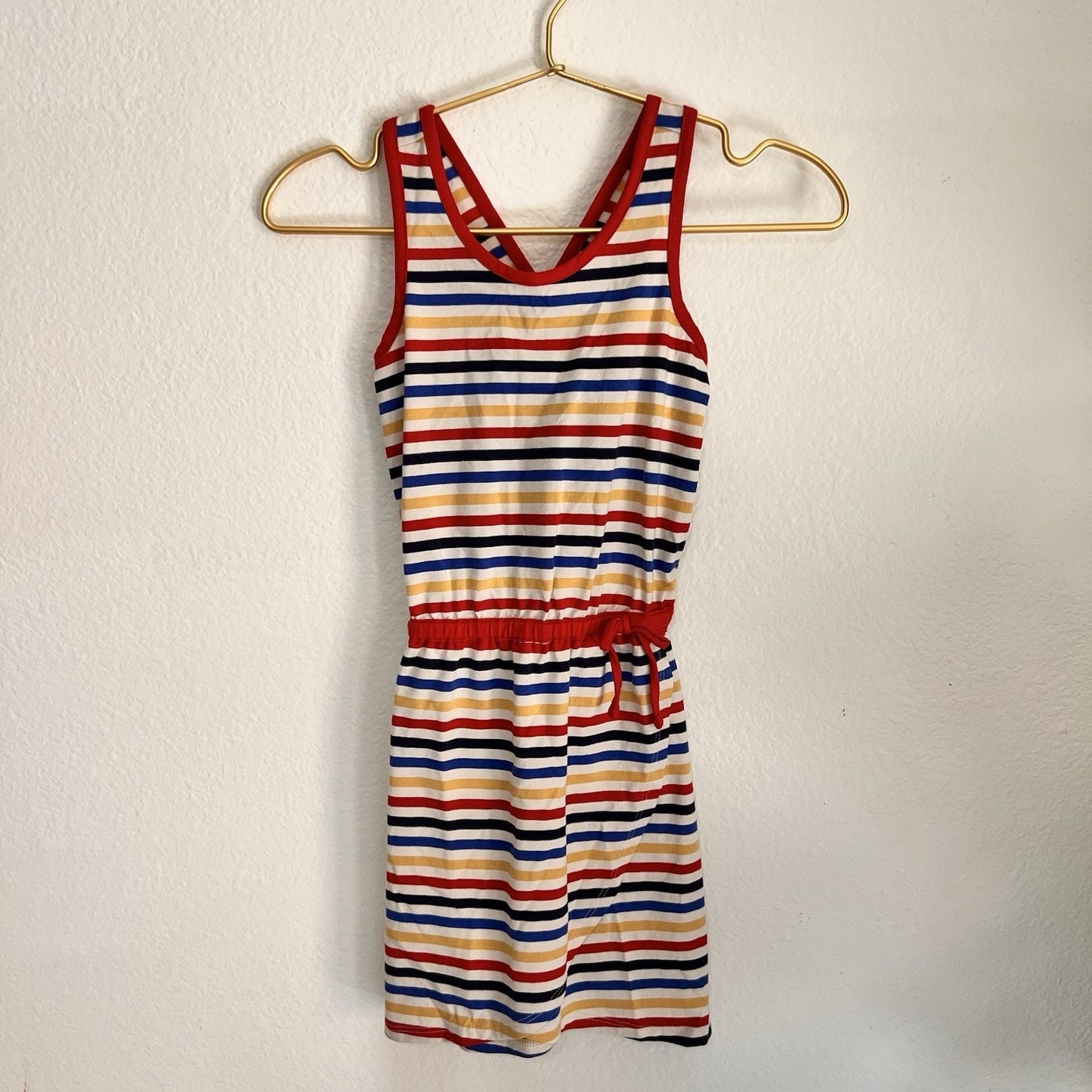Hanna Andersson Girls Sz 6/7 Vintage Retro Summer Dress Cotton Stripe Sz 120