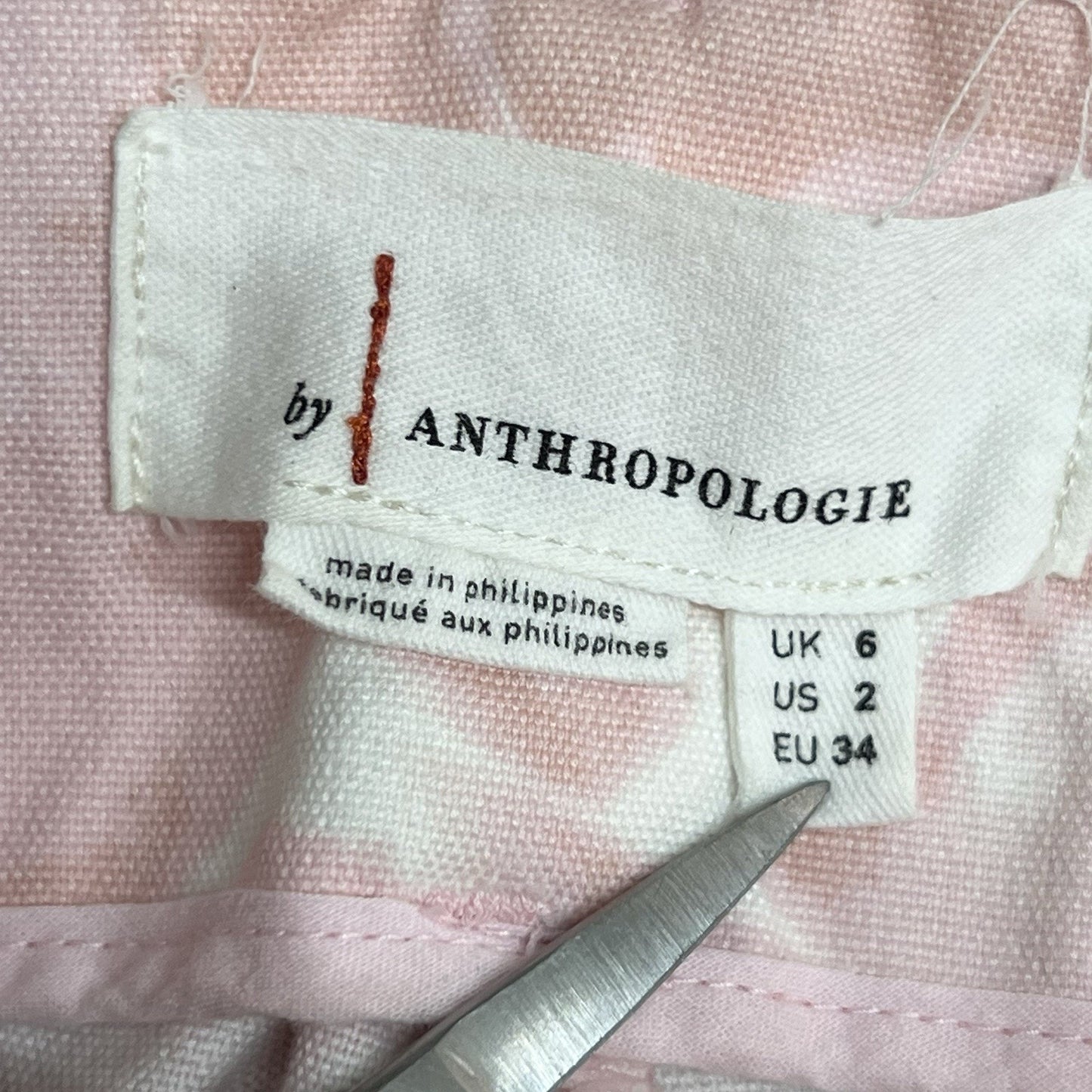 Anthropologie 2/28 Jamie Pink Tie Dye Floral Trouser High Rise Straight Leg Pant