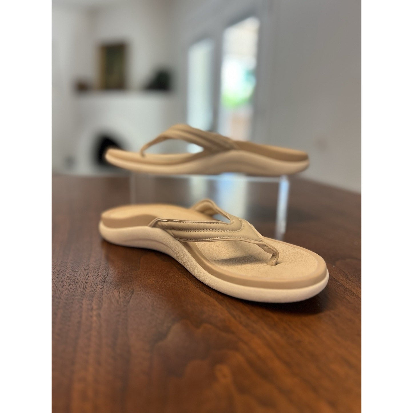 ABEO Laguna Thin Strap Sandals In Cuban Sand Orthotic Support Women’s Size 9.5
