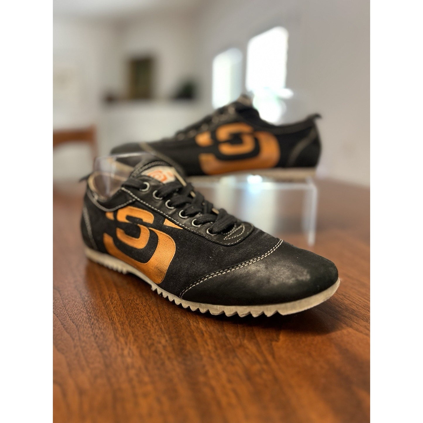 Italian Made SUS Sneakers Designed by Niteman Cordle Black Orange Size 6 Men’s