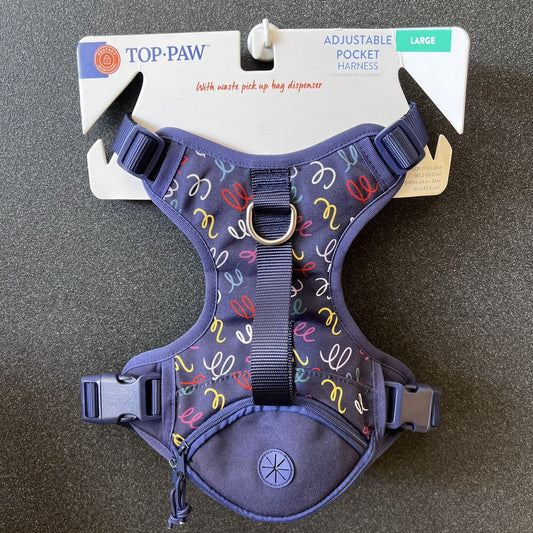 NWT Top Paw (L) Unisex Pocket Handle Dog Puppy Harness Waste Bag Dispenser New