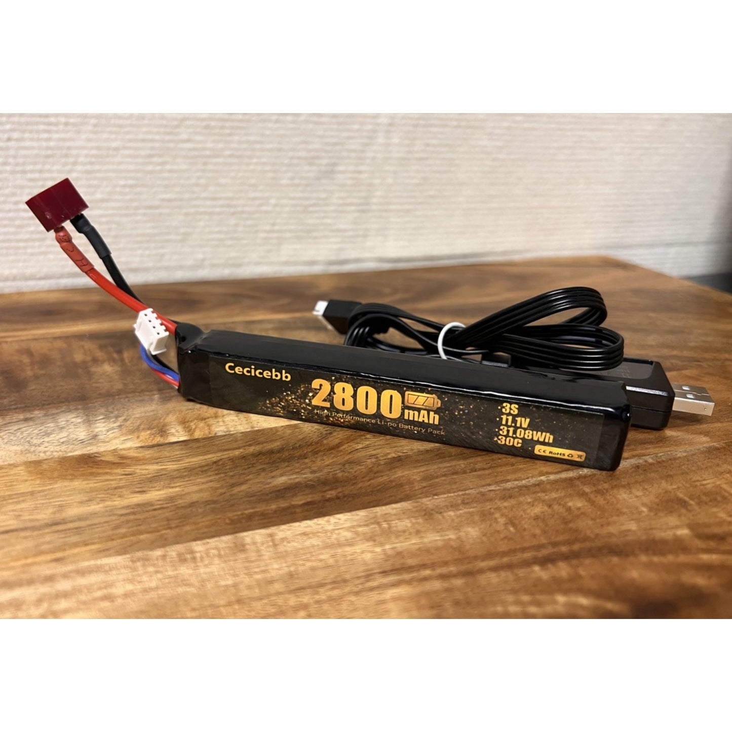 Cecicebb 11.1V 2800mAh Airsoft Battery 30C with T Connector for Airsoft Guns Air