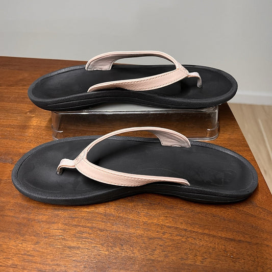 OluKai Kulapa Kai Women 9, EU 39 Pink on Black Flip Flop Thong Beach Sandal