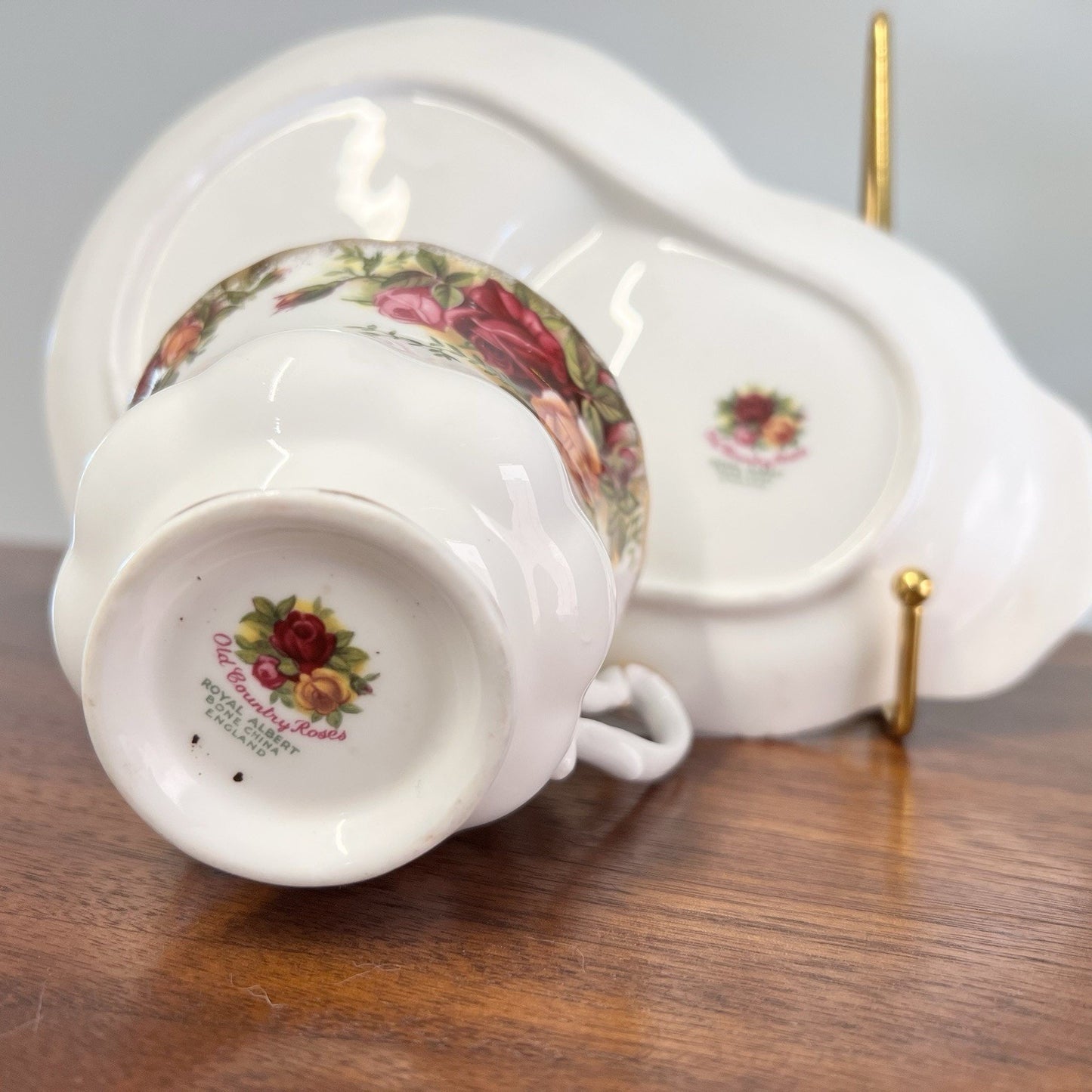 Royal Albert China Old Country Roses Dessert Snack Plate & Montrose Tea Cup Set