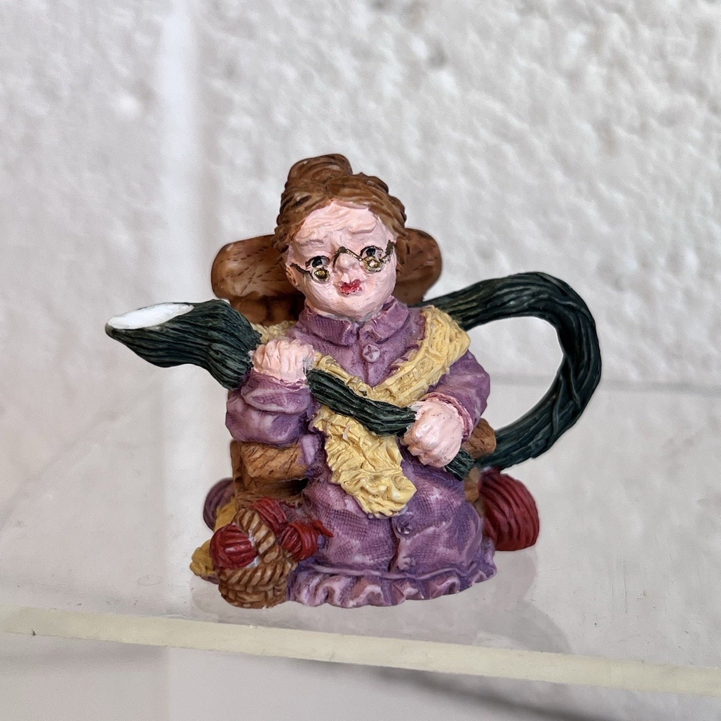 Vintage Little Red Riding Hood Hand Painted Miniature Teapot w/ Figures
