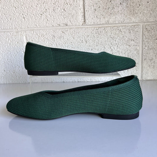 Vivaia Margo 2.0 Square-Toe V-Cut Ballet Flats Green 39.5 EU 8.5 US Arch Support