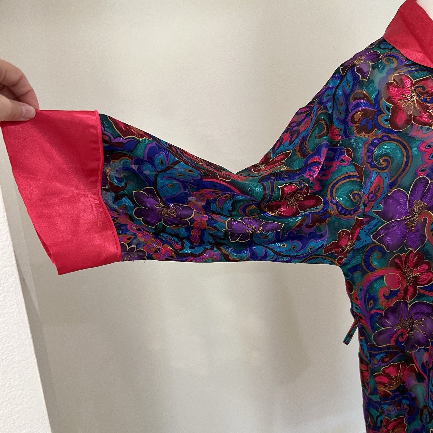 Vintage Gold Label Victoria’s Secret (S) Kimono Robe Long Dressing Gown Boudoir