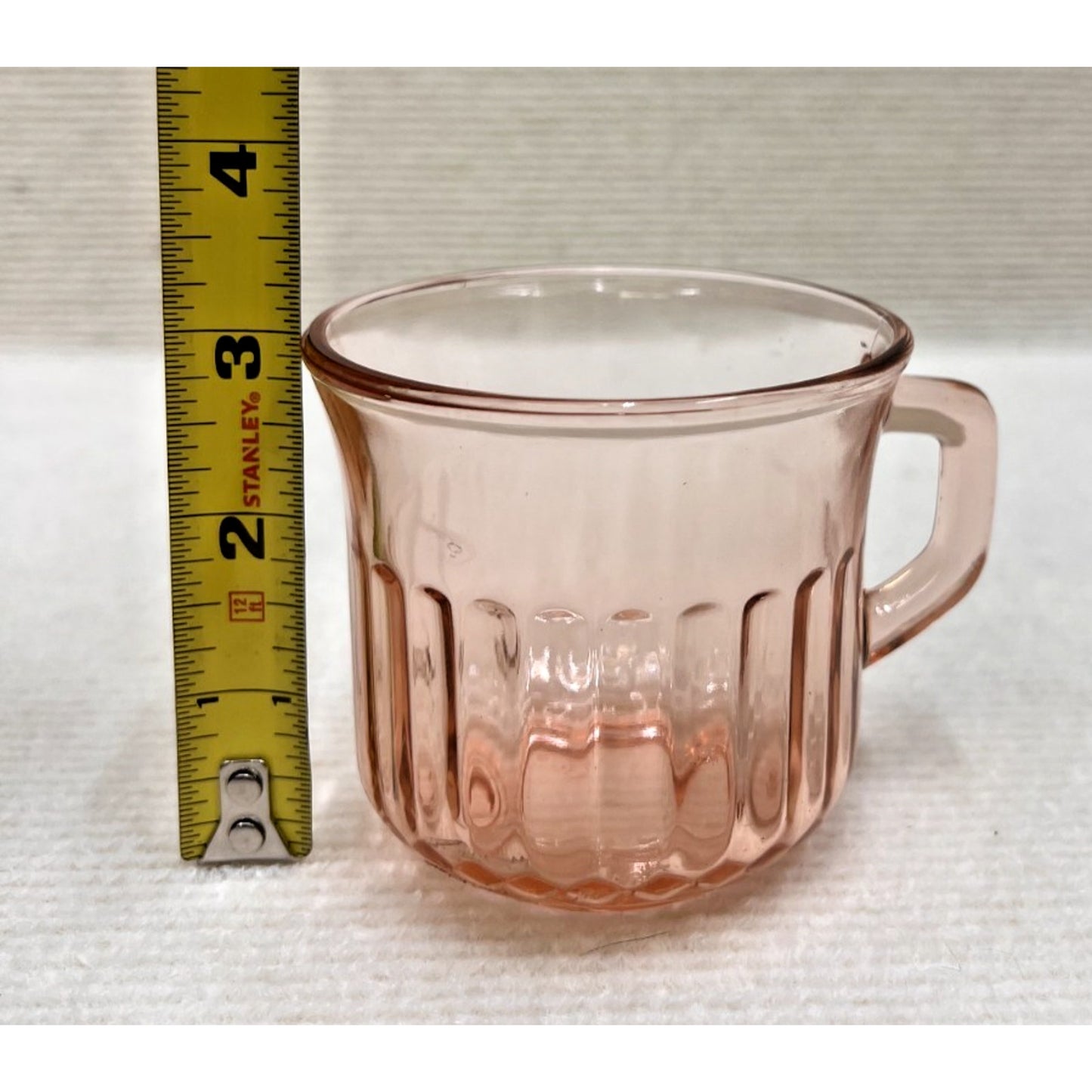 Vintage Fortecrisa Pink Ribbed Glass Mug Replaement Mexico