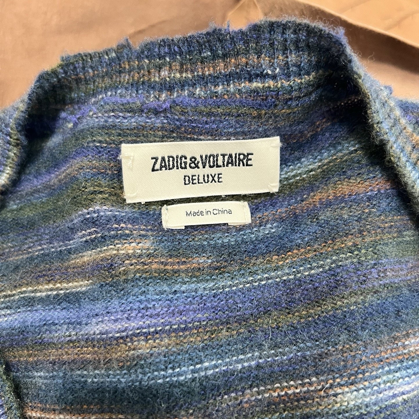 Zadig & Voltaire Deluxe XS Cashmere Sweater Luxury Soft French Parisian Raw Hem