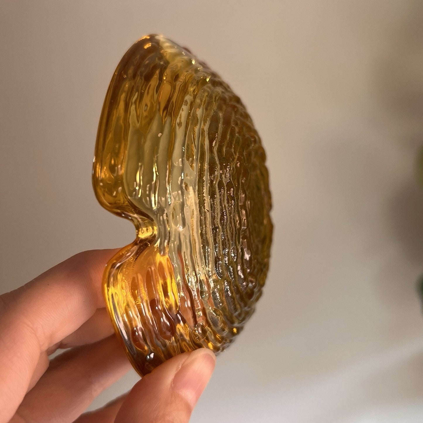 Anchor Hocking Soreno Harvest Gold Ashtray Amber 4.25” Vintage Bar Lounge Diner