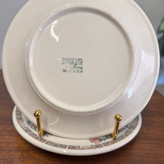 2 x 1969 Syracuse Restaurant Ware Indian Tree Pink Bread Butter Plate 98-J 6.25”