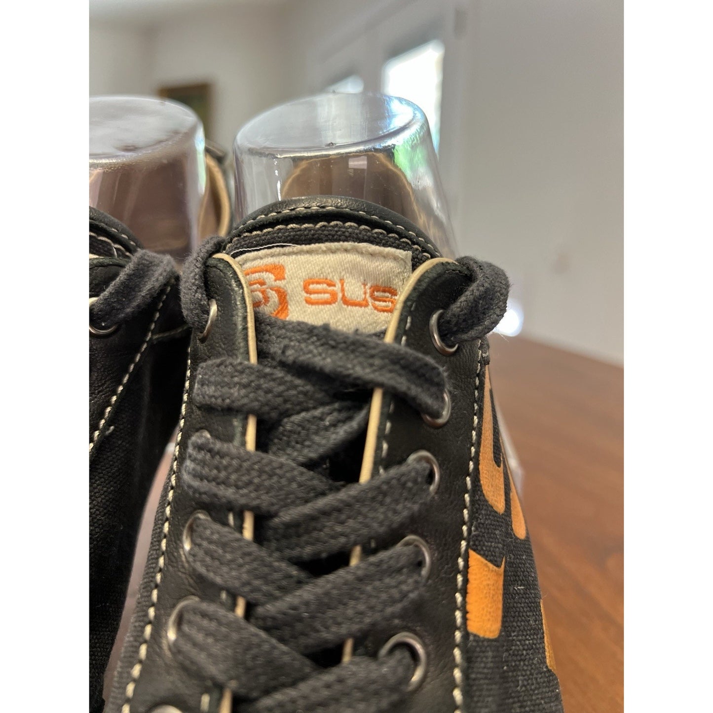Italian Made SUS Sneakers Designed by Niteman Cordle Black Orange Size 6 Men’s