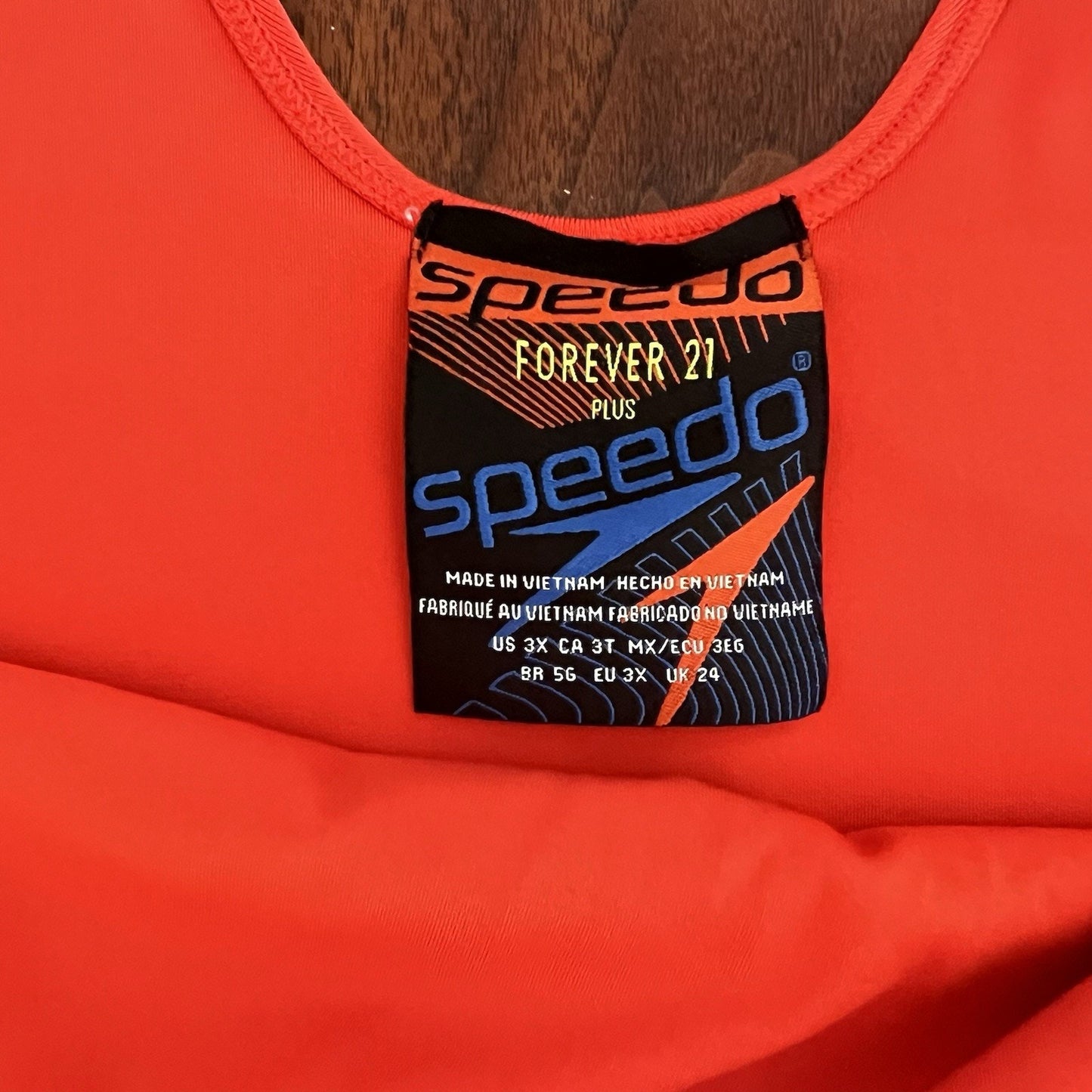 SPEEDO Forever 21 Plus 3x Swimsuit One Piece Bathing Suit Red Baywatch High Cut