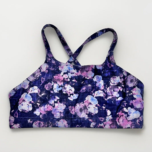 Athleta Girl Size 14 XL Sports Bra Strappy Full Coverage Criss Cross Back Purple