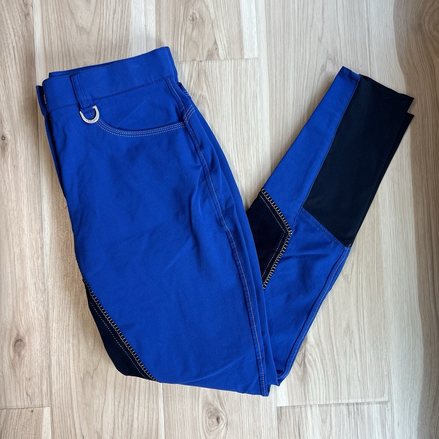 BR Equestrian Full Seat Horse Riding Breeches Blue Size 26