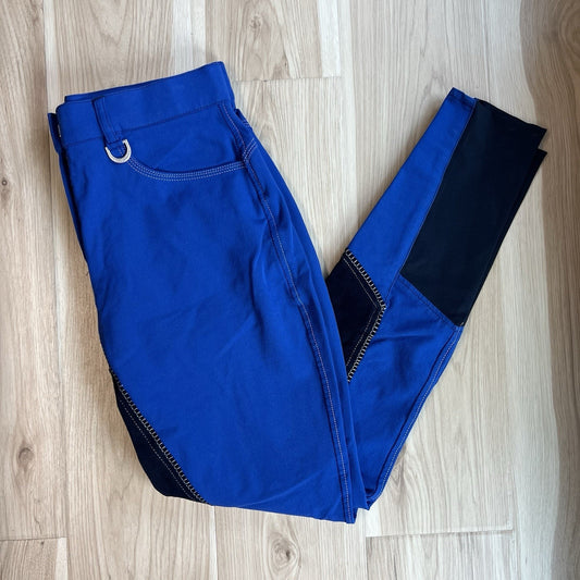 BR Equestrian Full Seat Horse Riding Breeches Blue Size 26