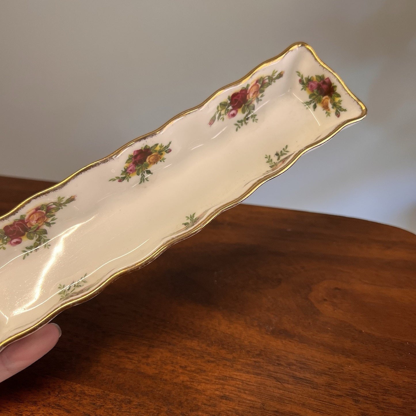 Royal Albert Old Country Roses Mint Dish Candy Olive Bone China Trinket Tray