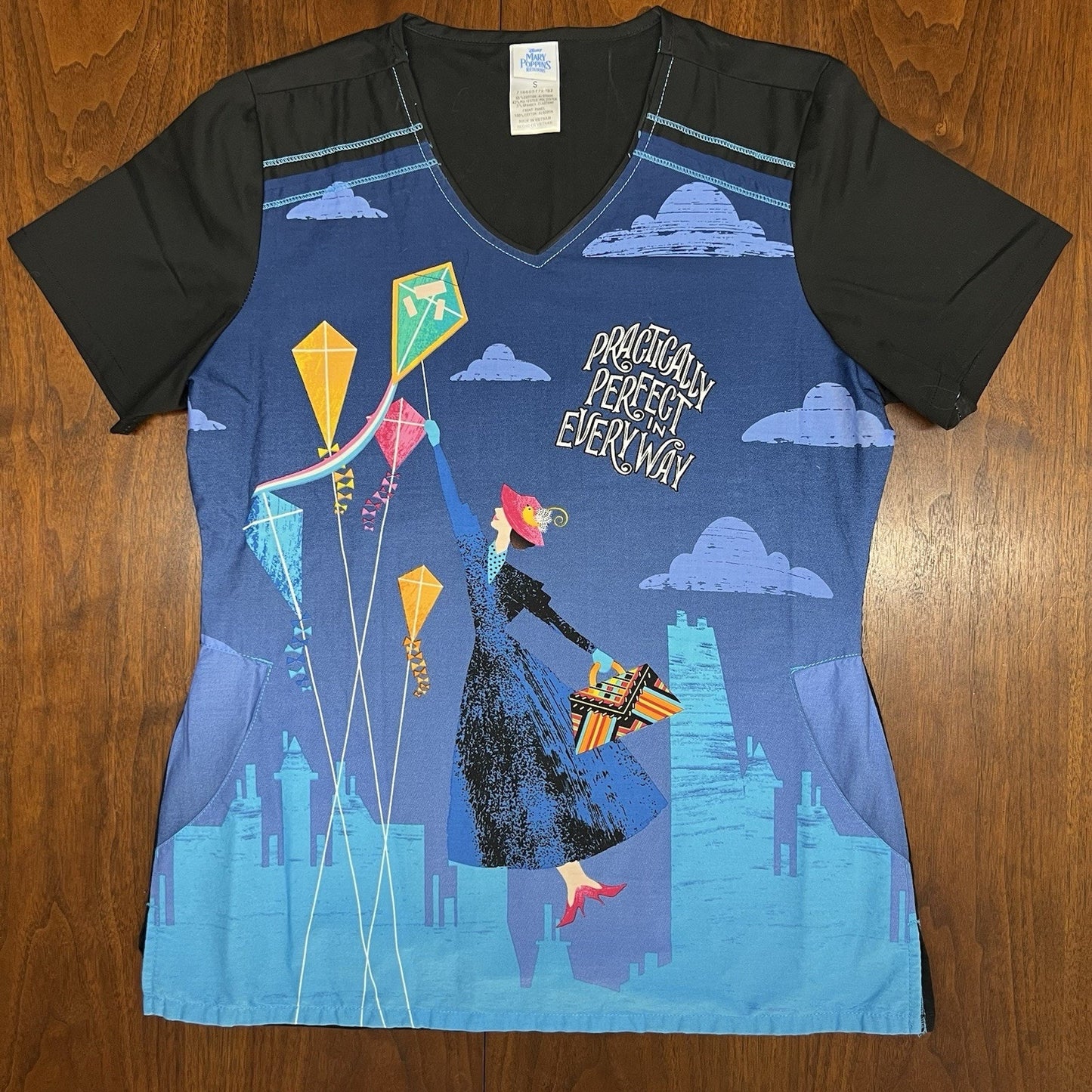 Disney Tooniforms Mary Poppins Returns Cherokee Scrubs (S) Womens TF608 Stretch