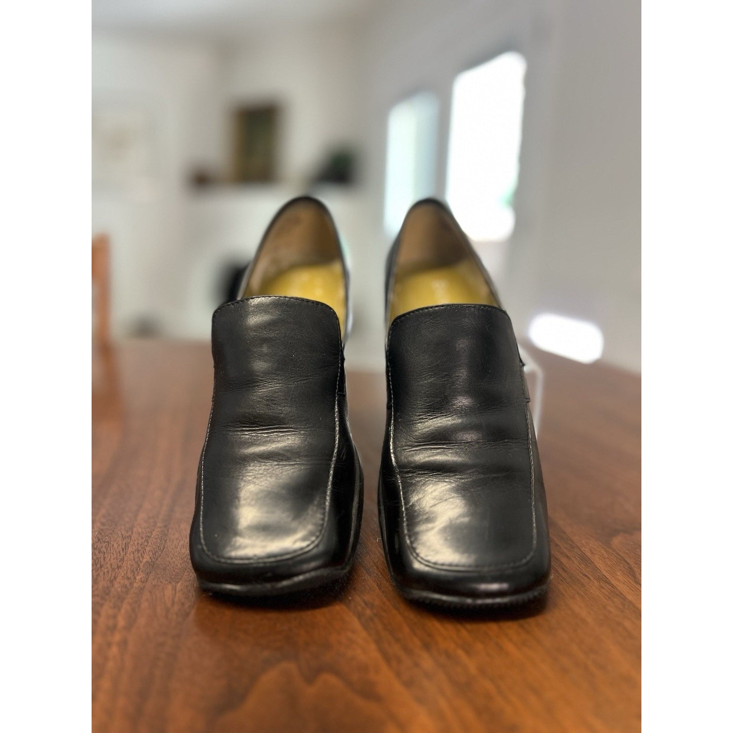 Vintage Enzo Angiolini Slip-on Black Leather Loafer Women’s Size 7 Rubber Sole