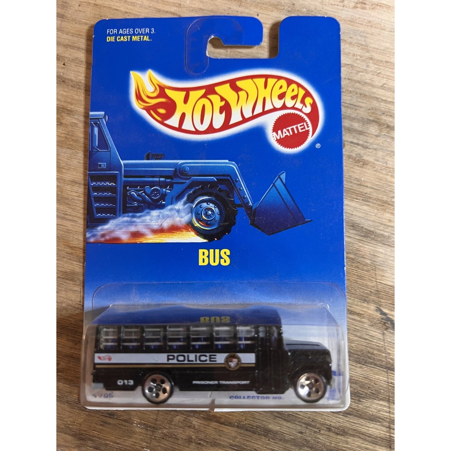 VTG Hot Wheels Mattel 5 Spoke Variant Black Police Bus Collector No 72 NOS -1991