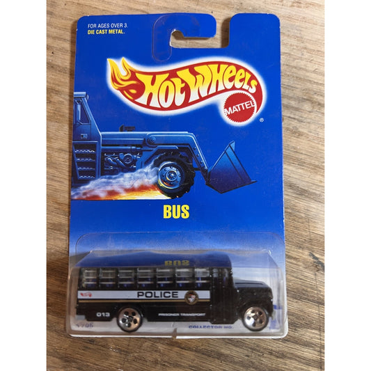 VTG Hot Wheels Mattel 5 Spoke Variant Black Police Bus Collector No 72 NOS -1991