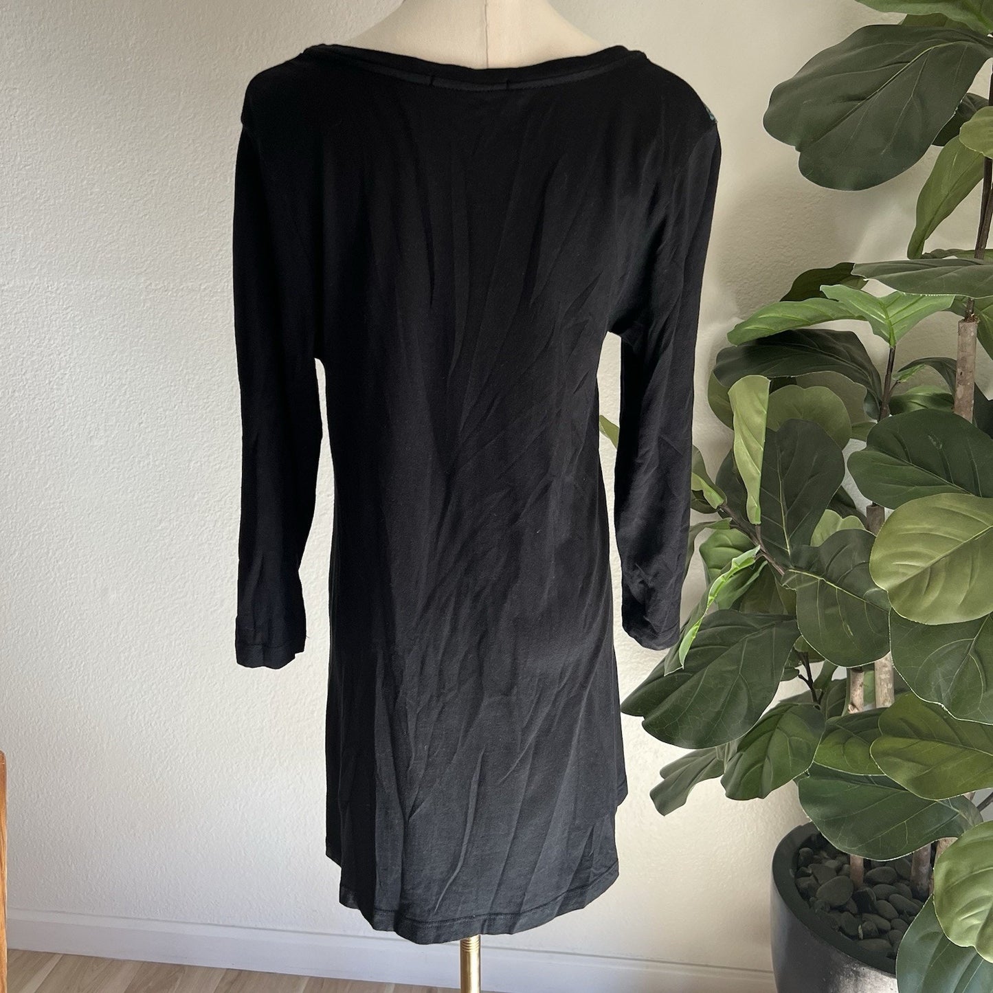 Katina Marie Tunic Top Y2K (S) Asymmetrical Rhinestone Bling Baroque Damask Edgy