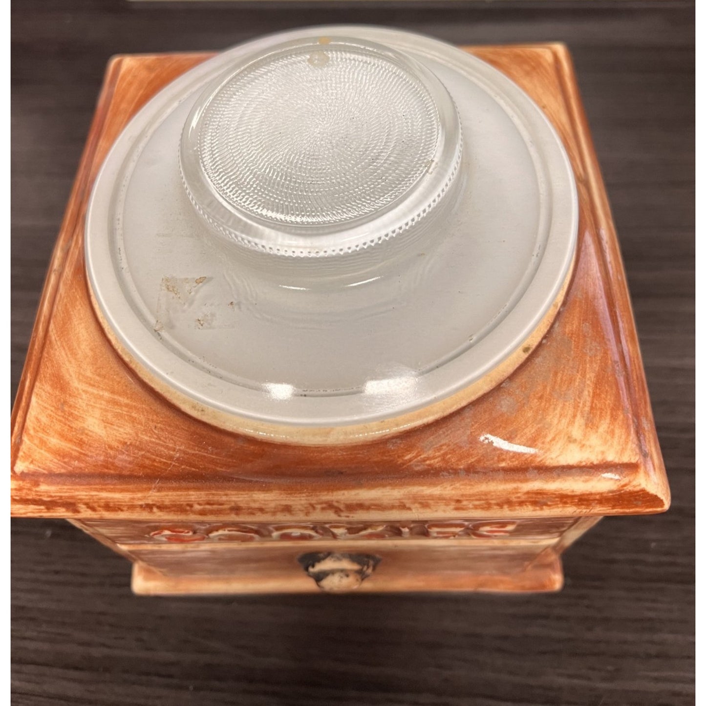 McCoy Pottery MCM Chest of Drawers Cookie Jar with Glass Lid