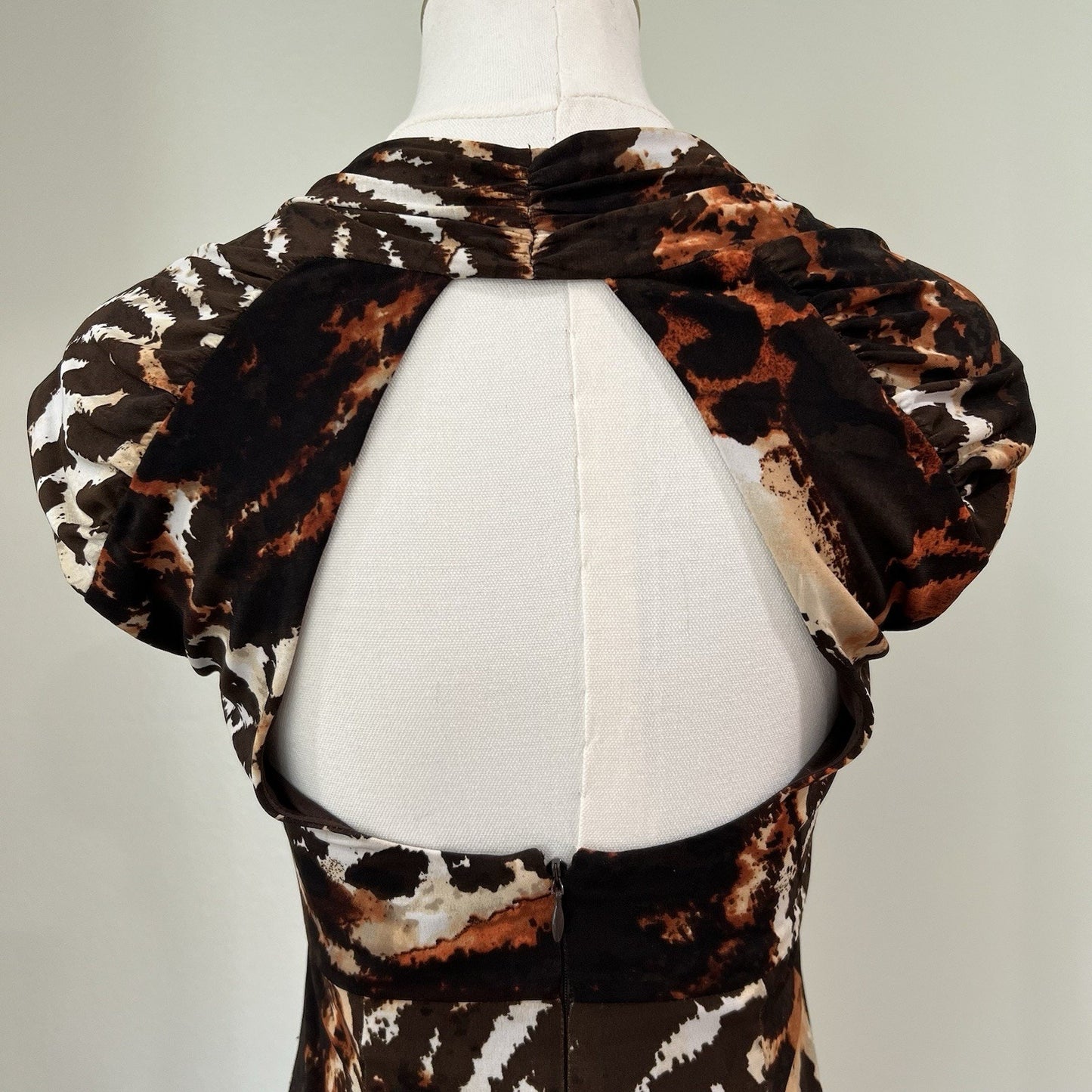 NWT Caché Dress Y2K Vintage XS (0) Animal Print Jersey Shore Clubwear Mob Wife