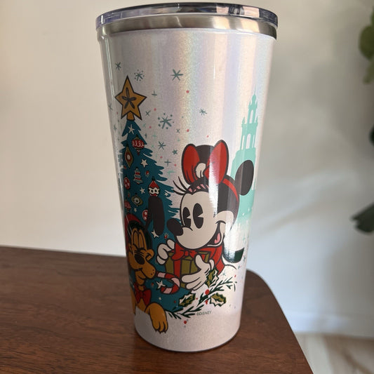 Disney Parks 2022 Christmas Holiday Mickey, Minnie & Pluto Insulated Tumbler